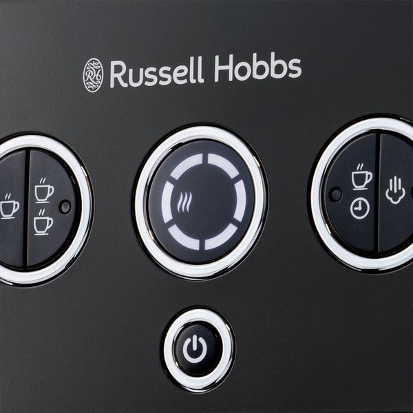 Кавоварка Russell Hobbs ріжкова Distinctions 1.1л, мелена + чалди, чорно-сріблястий (26450-56) 363834 фото
