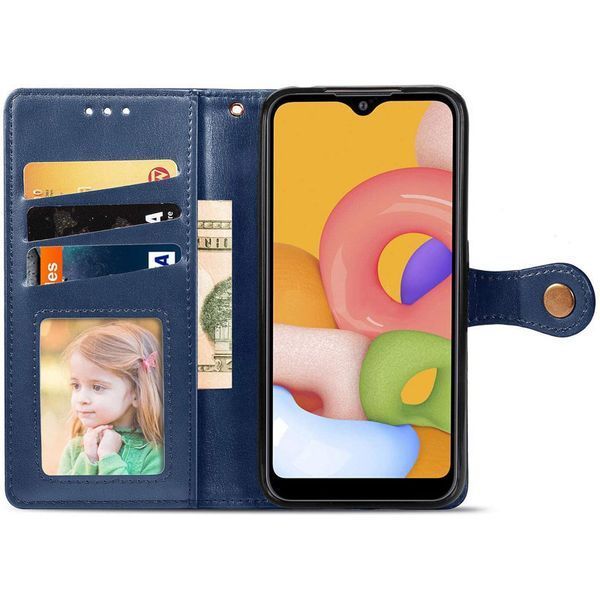 Шкіряний чохол книжка GETMAN Gallant (PU) для Samsung Galaxy A22 4G Синій 216039 фото