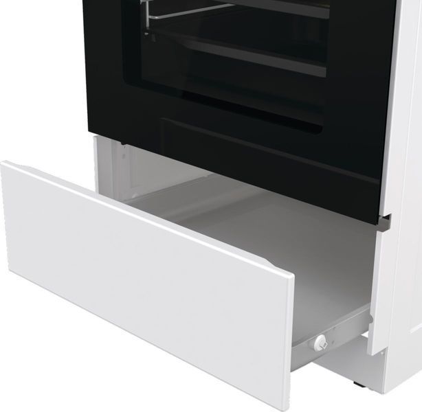 Плита Gorenje комбінована, 70л, 50x60см, дисплей, чавун, білий (GKS5C73WF) 374102 фото