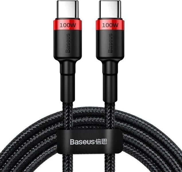 Кабель Baseus Cafule PD2.0 100W Flash Charging USB For Type-C Cable (20V 5A)2m Red+Black (CATKLF-AL91) 266777 фото