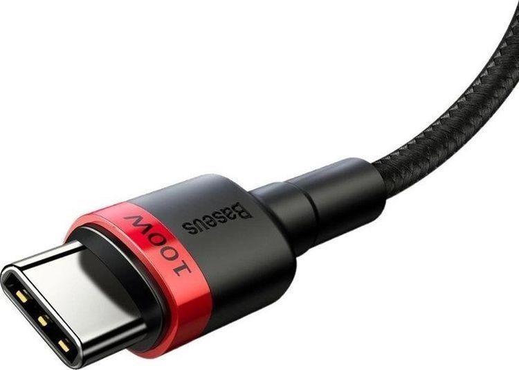 Кабель Baseus Cafule PD2.0 100W Flash Charging USB For Type-C Cable (20V 5A)2m Red+Black (CATKLF-AL91) 266777 фото