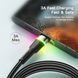 Кабель ESSAGER Colorful LED USB Cable Fast Charging 3A USB-A To Type C 0.5m (EXCT-XCDB01) Black 355945 фото 4