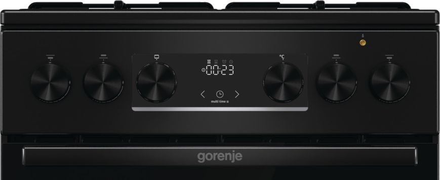 Плита Gorenje комбінована, 62л, 50x60см, дисплей, IconLed, емальовані, чорний (GK5C60BJ) 375293 фото