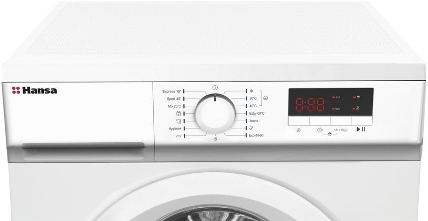 Пральна машина Hansa фронтальна, 8кг, 1400, A++, 57см, дисплей, білий 391077 фото