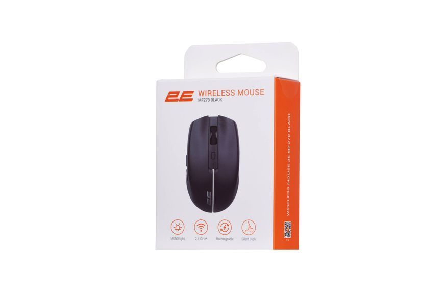 Миша 2E MF270 Rechargeable, White LED, WL, чорний (2E-MF270WBK) 364430 фото