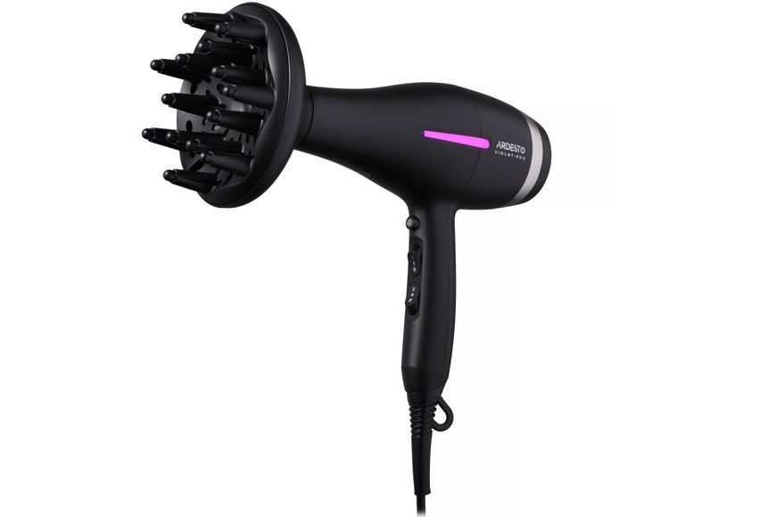 Фен Ardesto Violet PRO HD-Y223PRO, 1850-2200Вт, 2 швидкості , 3темп.режими, дифузор, чорний 367648 фото