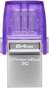 Флеш-пам'ять USB Kingston DT microDuo 3C 64GB USB-A+USB-C (DTDUO3CG3/64GB) 319916 фото