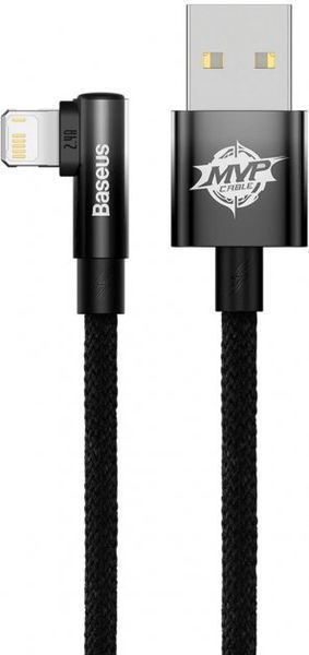 Кабель Baseus MVP 2 Elbow-shaped Fast Charging Data USB кабель USB To IP 2.4A 2m (CAVP000101) Black 260580 фото