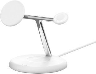 Зарядний пристрій бездротовий Belkin 3в1 Magnetic Adjustable Pad Qi2 15Вт, білий (WIZ023VFWH) 369465 фото