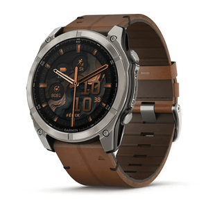 Смарт-годинник Garmin Fenix 8 51mm AMOLED Sapphire Carbon grey DLC w. Chestnut Leather Band (010-02905-40) 323575 фото