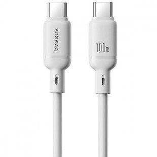 Кабель Baseus Silky Series Fast Charging Type-C to Type-C 100W (1m) (P10377704213-00) white 359832 фото