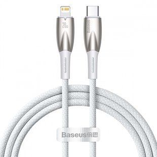 Кабель Baseus Glimmer Series Fast Charging Type-C to Lightning 20W (1m) CADH000002 white 333363 фото