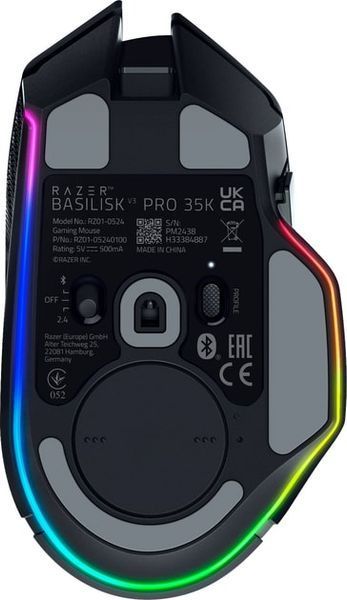Миша Razer Basilisk V3 Pro 35K, RGB, USB-A/WL/BT, чорний (RZ01-05240100-R3G1) 374850 фото