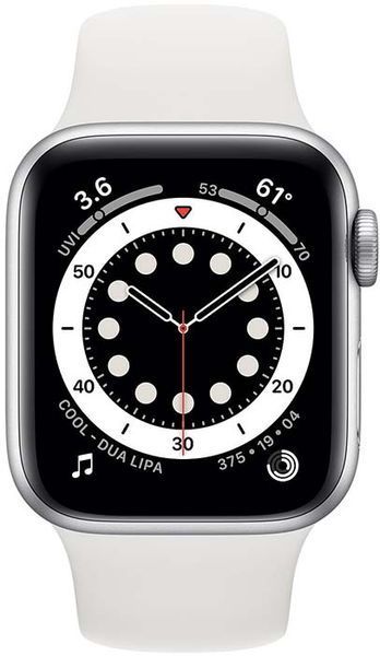 Смарт-годинник Apple Watch Series 6 40mm GPS + LTE Silver Aluminum Case With White Sport Band (M06M3) 172359 фото