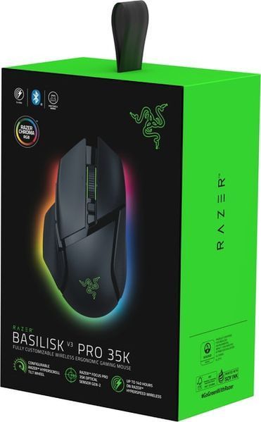Миша Razer Basilisk V3 Pro 35K, RGB, USB-A/WL/BT, чорний (RZ01-05240100-R3G1) 374850 фото