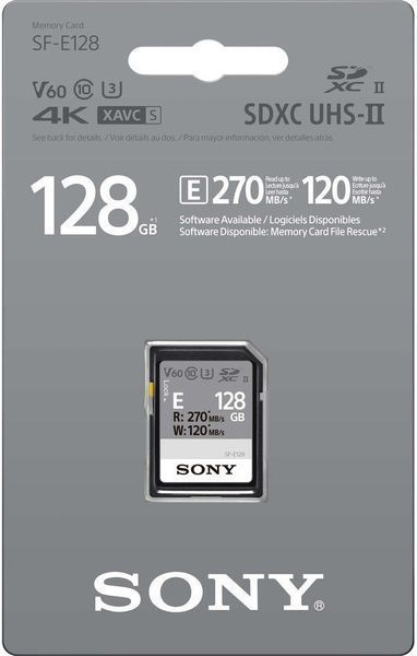 Карта пам'яті Sony SDXC 128GB C10 UHS-II U3 V60 R270/W100MB/s Entry (SFE128A.ET4) 371876 фото