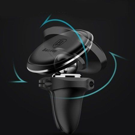Автомобільний тримач Baseus Magnetic Air Vent Car Mount With Cable Clip SUGX-A01 Black 252249 фото