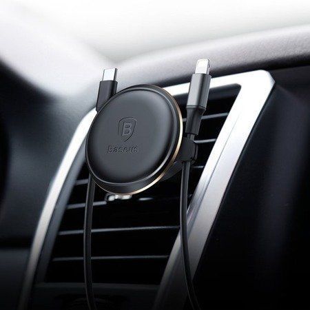 Автомобільний тримач Baseus Magnetic Air Vent Car Mount With Cable Clip SUGX-A01 Black 252249 фото