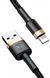 Кабель Baseus Cafule USB for lightning 2.4A 1M (CALKLF-BV1) Gold\Black 222188 фото 1