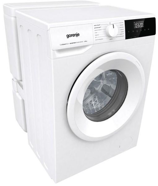 Пральна машина Gorenje фронтальна, з баком, 7кг, 1200, A+, 60см, дисплей, пар, інвертор, білий (WNHPI72SCSIRV) 375744 фото