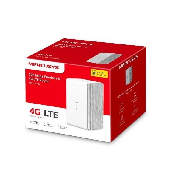 Точка доступу з функцією маршрутизації, мережеве обладнання 300MBPS 4G LTE MB110-4G MERCUSYS 396827 фото