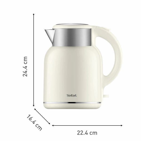 Електрочайник Tefal Thermo Protect XL, 1.9л, пластик, нержавіюча сталь, бежевий (KO190AE0) 367973 фото