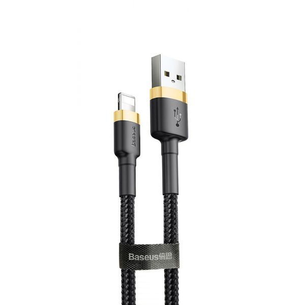 Кабель Baseus Cafule USB for lightning 2.4A 1M (CALKLF-BV1) Gold\Black 222188 фото