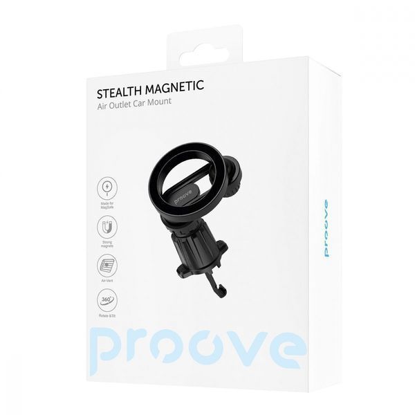 Автомобільний тримач Proove Stealth Magnetic Air Outlet Car Mount (CHST00000001) Black 287138 фото