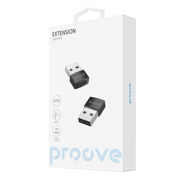 Перехідник OTG Proove Extension Type-C to USB (HBEX00012001) Black 286774 фото