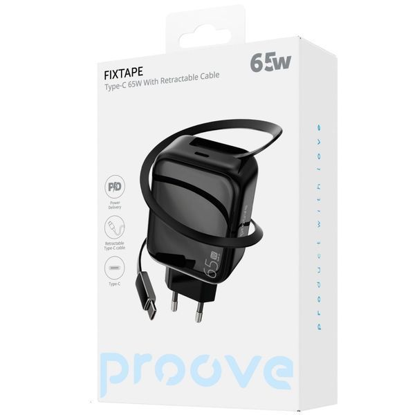 Зарядний Пристрій Proove Fixtape GaN Type-C 65W (WCFP65010201) black 355564 фото
