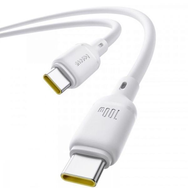 Кабель Baseus Silky Series Fast Charging Type-C to Type-C 100W (1m) (P10377704213-00) white 359832 фото