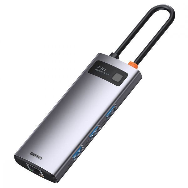 USB-Хаб Baseus Metal Gleam Series 6-in-1 Type-C CAHUB-CW0G Grey 246426 фото