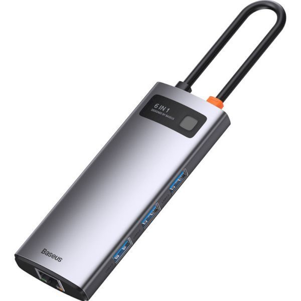 USB-Хаб Baseus Metal Gleam Series 6-in-1 Type-C CAHUB-CW0G Grey 246426 фото