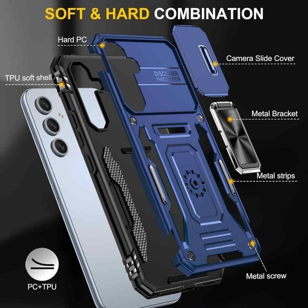 Ударостійкий чохол Camshield Army Ring для Samsung Galaxy S23 Синій / Navy 285593 фото