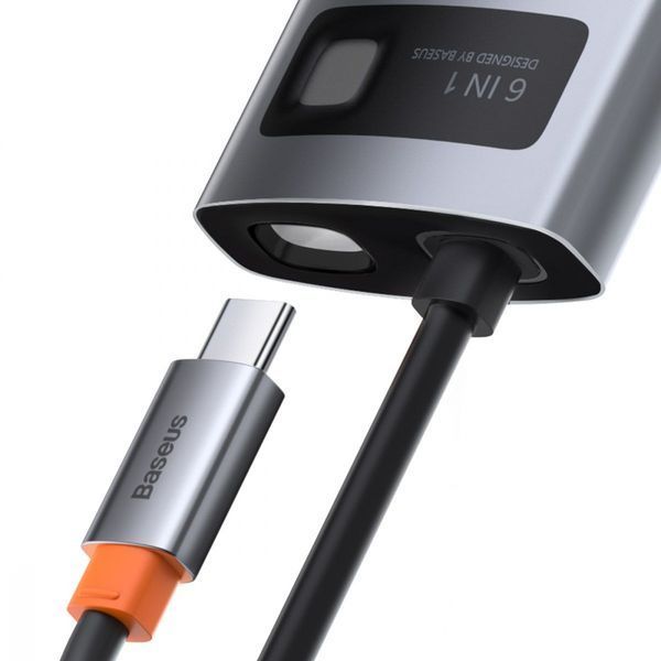 USB-Хаб Baseus Metal Gleam Series 6-in-1 Type-C CAHUB-CW0G Grey 246426 фото