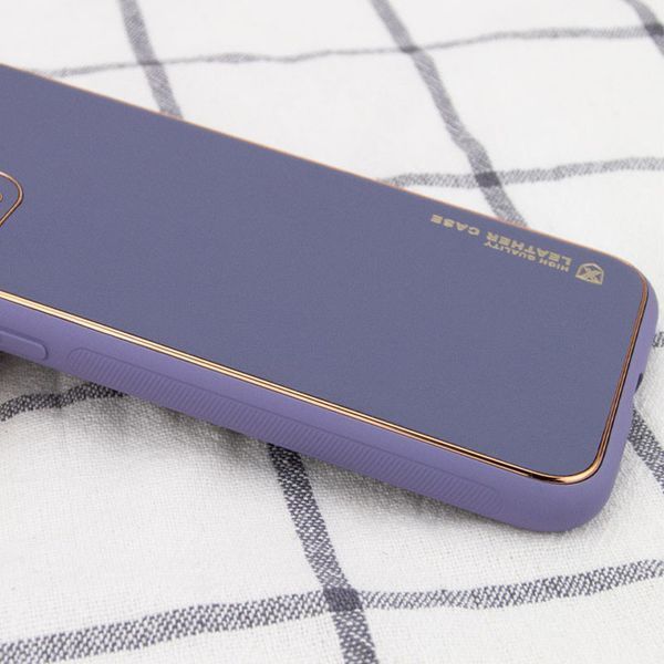 Шкіряний чохол Xshield для Apple iPhone 13 Pro Max (6.7") Сірий / Lavender Gray 240964 фото
