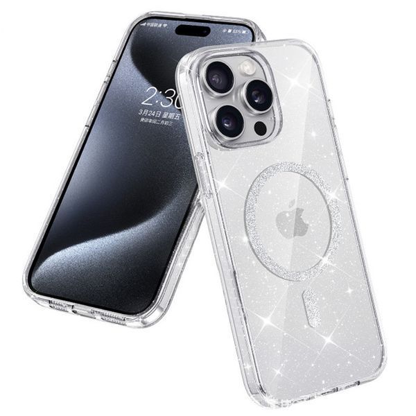Чохол TPU Eclipse Sparkle (MagFit) для Apple iPhone 14 Pro Max (6.7") Clear 360376 фото
