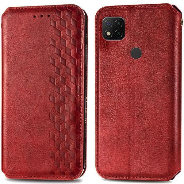 Шкіряний чохол книжка GETMAN Cubic (PU) для Xiaomi Redmi 9C Червоний 200614 фото