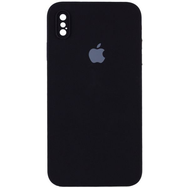 Чохол Silicone Case Square Full Camera Protective (AA) для Apple iPhone XS / X (5.8") Чорний / Black 212982 фото