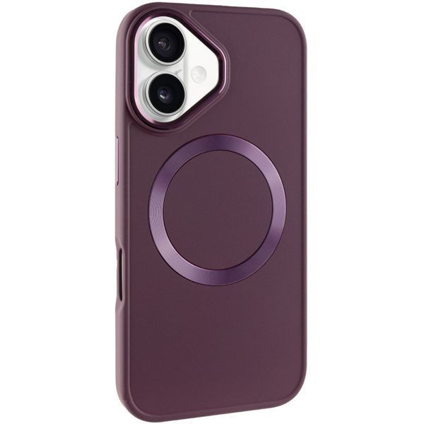 TPU чохол Bonbon Metal Style with MagSafe для Apple iPhone 16 Plus (6.7") Бордовий / Plum 322903 фото