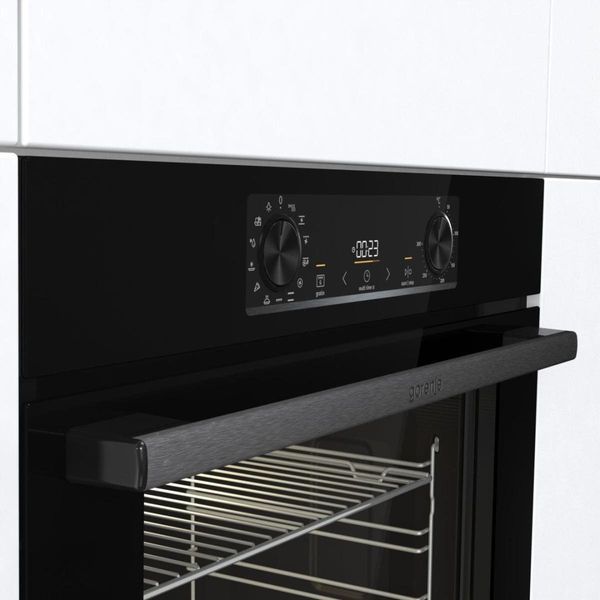 Духова шафа Gorenje електрична, 77л, A+, дисплей, макс.темп.- 300, IconLed, чорний 390399 фото
