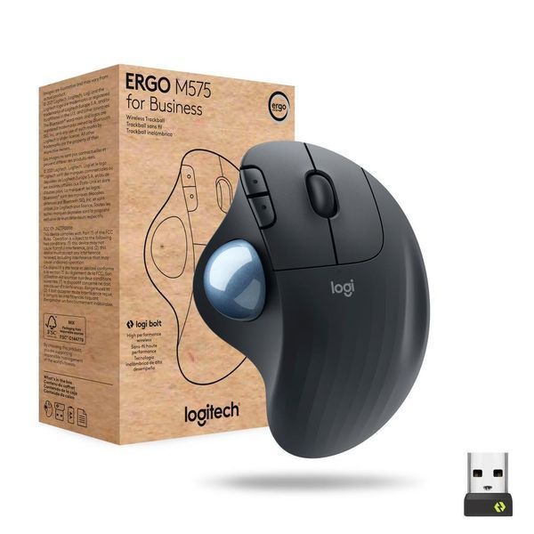 Маніпулятор миша бездротова LOGITECH ERGO M575 for Business - GRAPHITE - BT - EMEA-914 (910-006221) 349605 фото