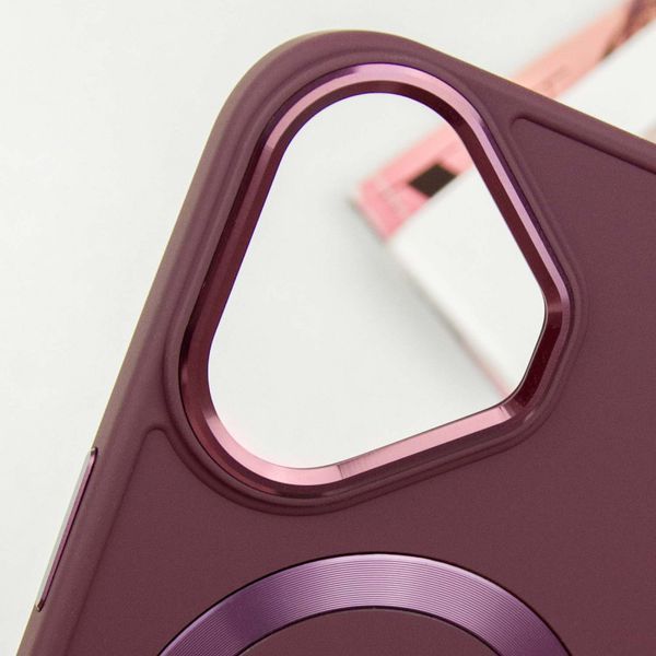 TPU чохол Bonbon Metal Style with MagSafe для Apple iPhone 16 Plus (6.7") Бордовий / Plum 322903 фото