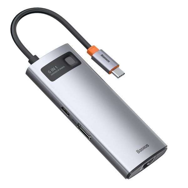 USB-Хаб Baseus Metal Gleam Series 6-in-1 Type-C CAHUB-CW0G Grey 246426 фото