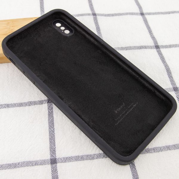 Чохол Silicone Case Square Full Camera Protective (AA) для Apple iPhone XS / X (5.8") Чорний / Black 212982 фото