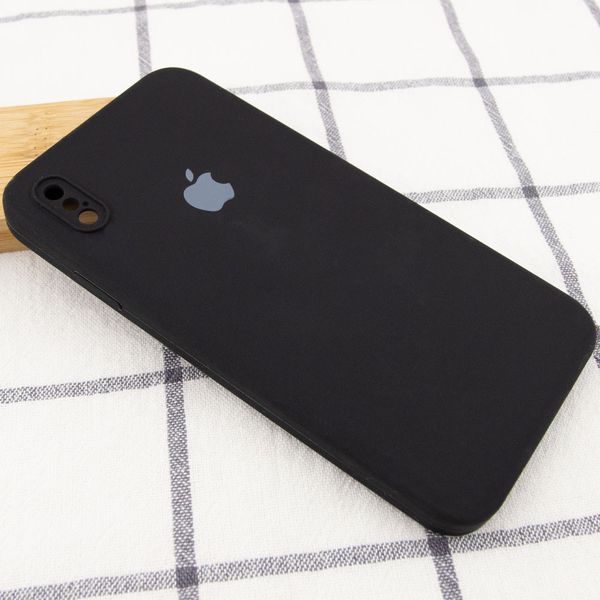 Чохол Silicone Case Square Full Camera Protective (AA) для Apple iPhone XS / X (5.8") Чорний / Black 212982 фото