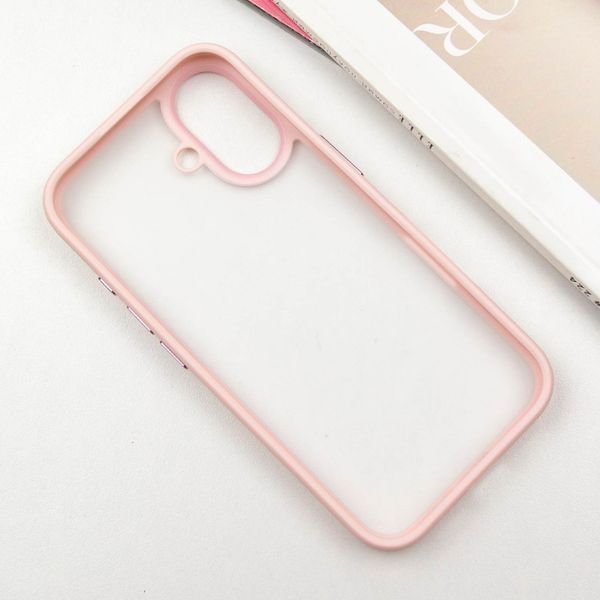 TPU+PC чохол Metal Buttons для Apple iPhone 16 (6.1") Рожевий 318260 фото