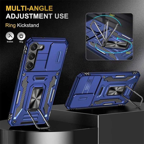 Ударостійкий чохол Camshield Army Ring для Samsung Galaxy S23 Синій / Navy 285593 фото