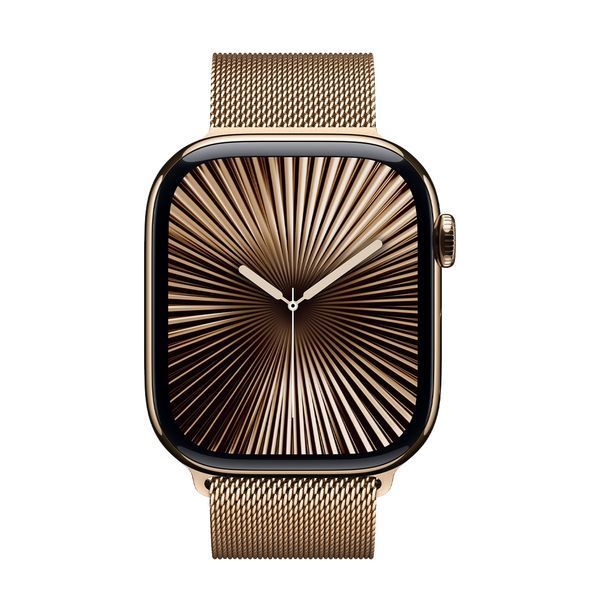Смарт-годинник Apple Watch Series 10 GPS + LTE 46mm Gold Titanium Case With Gold Milanese Loop M/L MX003 322195 фото