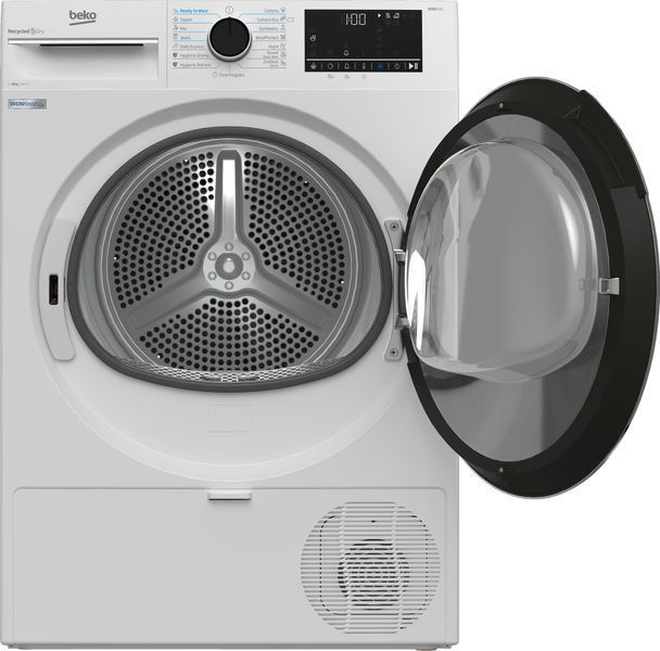 Сушильна машина Beko тепловий насос, 8кг, A+++, 60см, дисплей, підсвітка барабану, білий (B5T68243) 374424 фото
